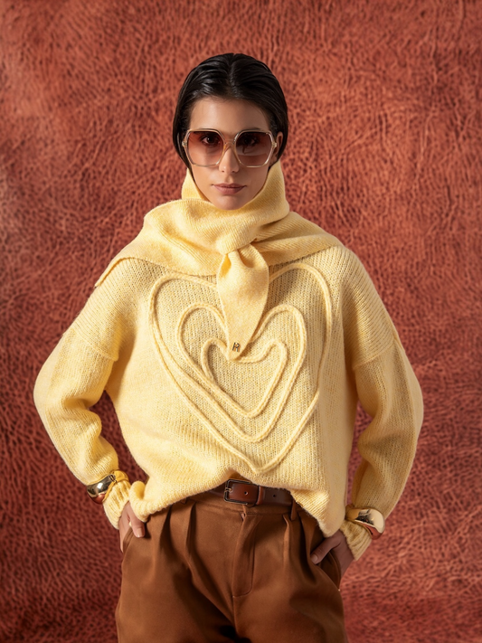 SUÉTER BORDADO CORAZÓN AMARILLO