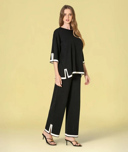 PANTALÓN DE PUNTO ABERTURAS NEGRO