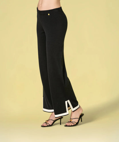 PANTALÓN DE PUNTO ABERTURAS NEGRO