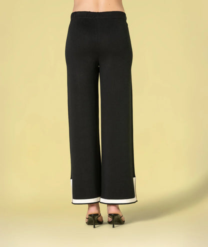 PANTALÓN DE PUNTO ABERTURAS NEGRO
