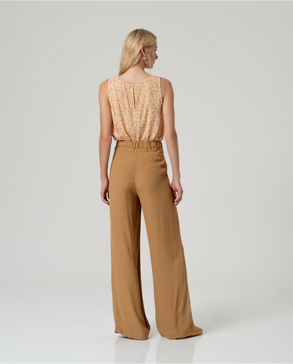 PANTALÓN ECOVERO TIRO MEDIO RECTO CAMEL