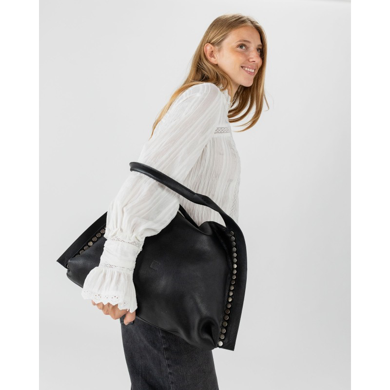 BOLSO DE HOMBRO VIENNA DE PIEL NEGRO