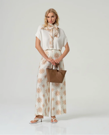 PANTALÓN WIDE LEG FLUIDO TOBILLO CRUDO