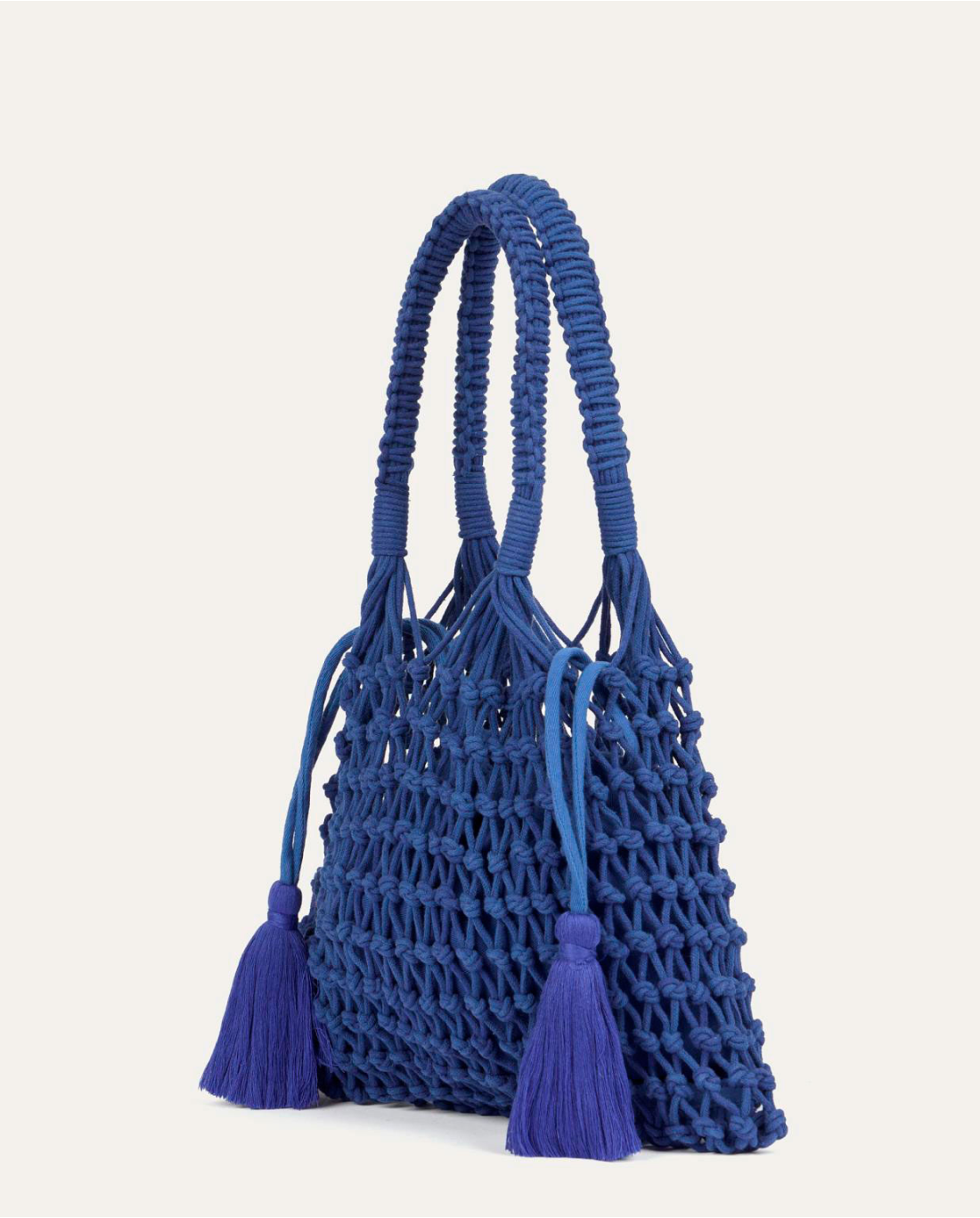 BOLSO PEQUEÑO CALADO ALGODÓN MARINO