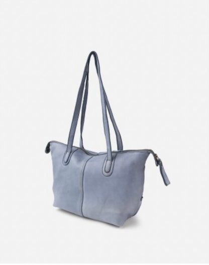 BOLSO HOOPER DE PIEL AZUL CELESTE