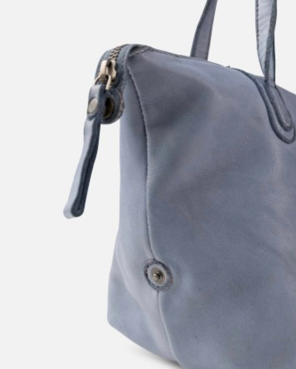 BOLSO HOOPER DE PIEL AZUL CELESTE