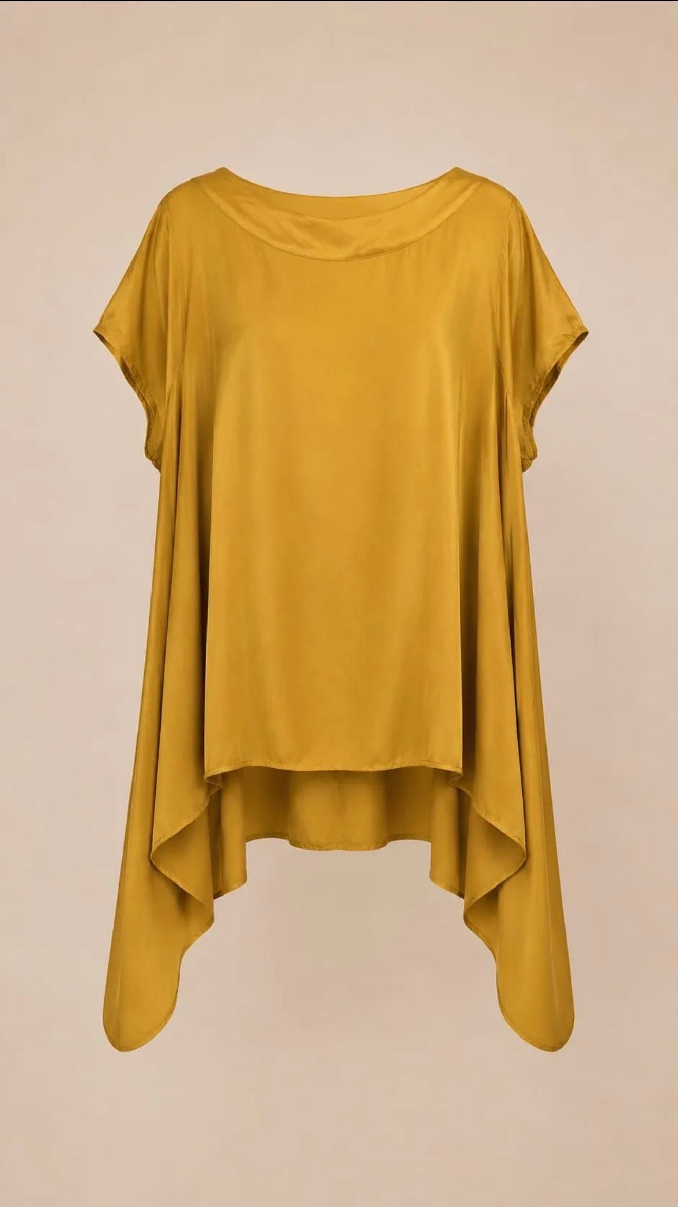 BLUSA RASO CUELLO ESPALDA V MOSTAZA