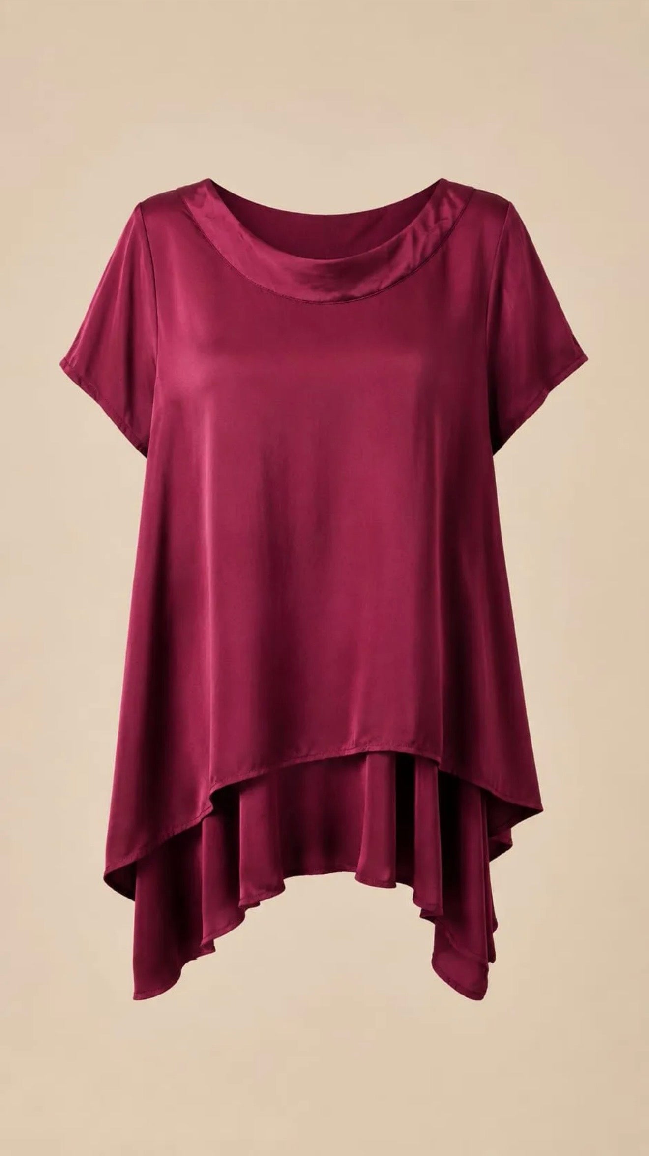 BLUSA RASO CUELLO ESPALDA V BURDEOS