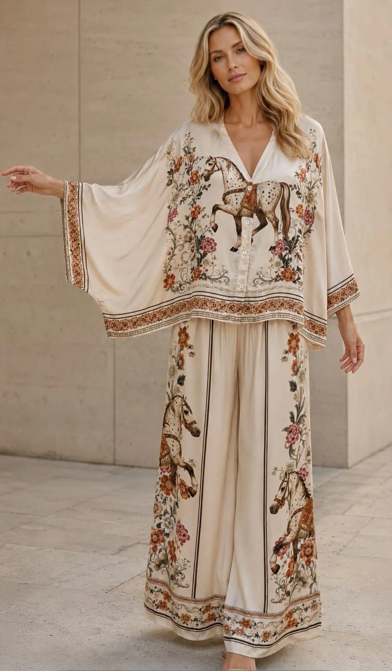 BLUSA ESTAMPADO CABALLO CRUDO