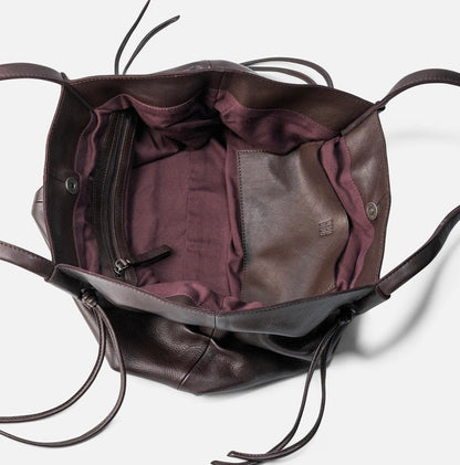 BOLSO DE HOMBRO BRUMLEY DE PIEL BERENJENA