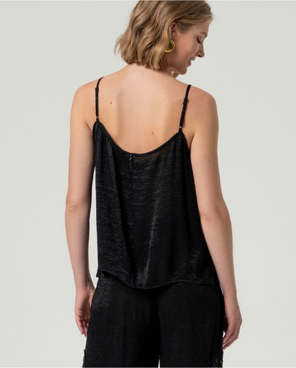 TOP TIRANTES PICO TEJIDO FLUIDO NEGRO