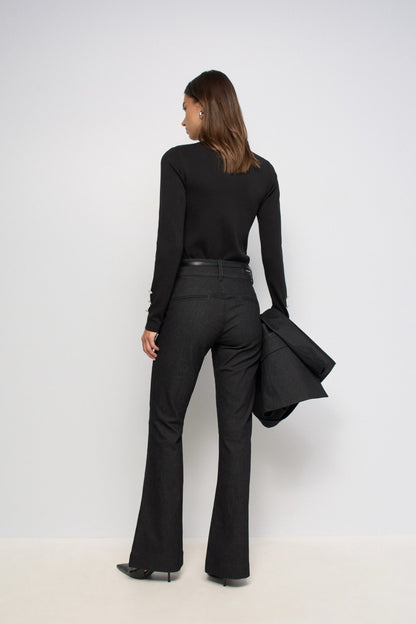 PANTALÓN SECRET CHINO PUSH IN FLARE NEGRO