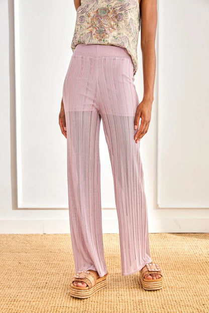 PANTALÓN PUNTO LÚREX VIOLETA
