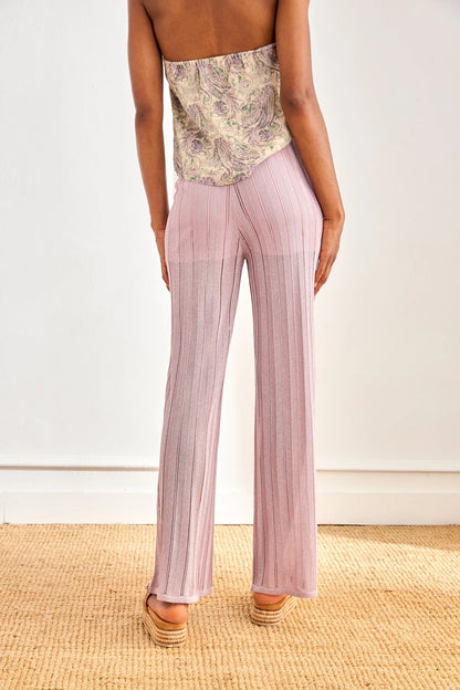 PANTALÓN PUNTO LÚREX VIOLETA
