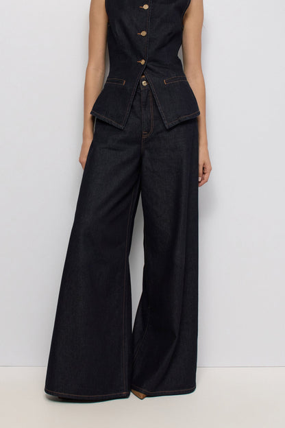 VAQUEROS SUPER WIDE LEG AZUL OSCURO