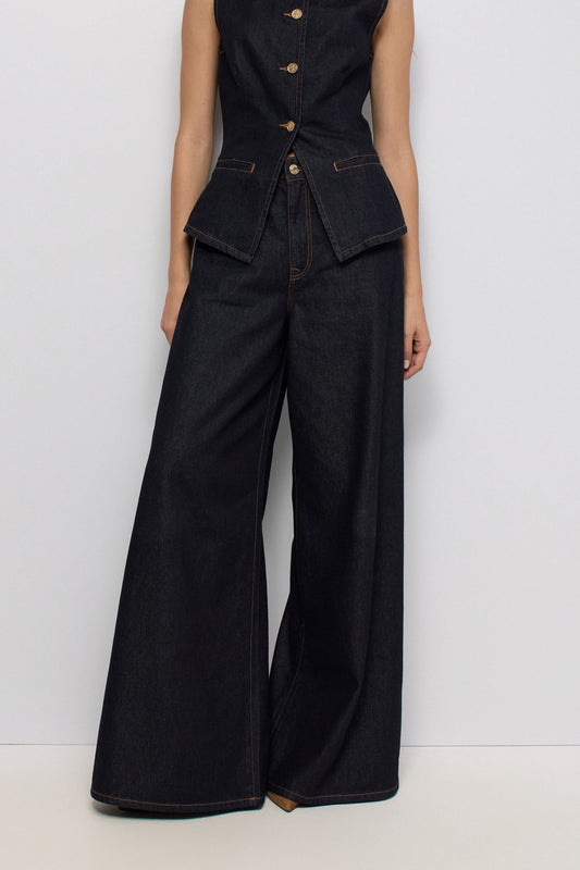 VAQUEROS SUPER WIDE LEG AZUL OSCURO