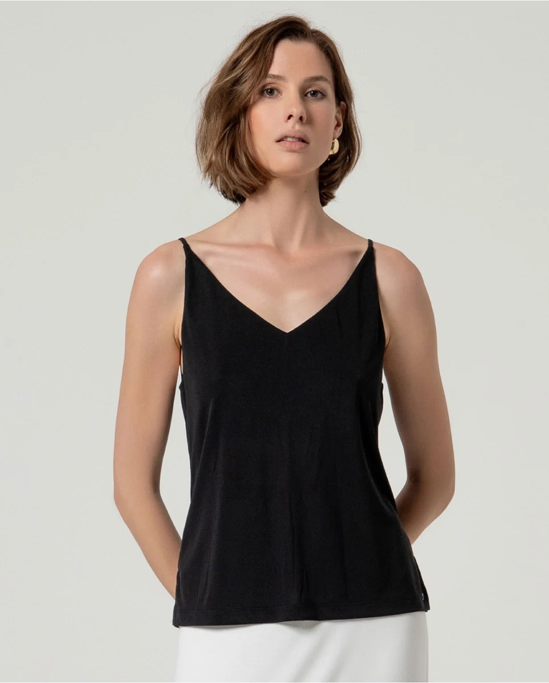 TOP BÁSICO MODAL POLIÉSTER NEGRO