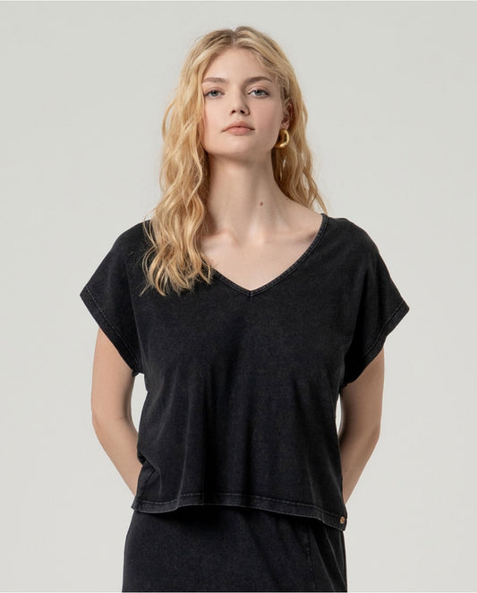 CAMISETA BÁSICA ALGODÓN ORGÁNICO NEGRO