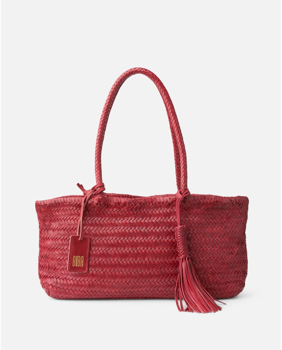 BOLSO DE HOMBRO PERKINS DE PIEL ROJO