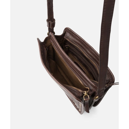 BANDOLERA ROCKWALL DE PIEL MARRÓN OSCURO