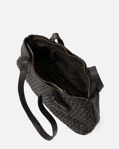 BOLSO DE HOMBRO MULLEN DE PIEL NEGRO