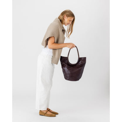 BOLSO DE HOMBRO MARRIOTT DE PIEL MARRÓN OSCURO