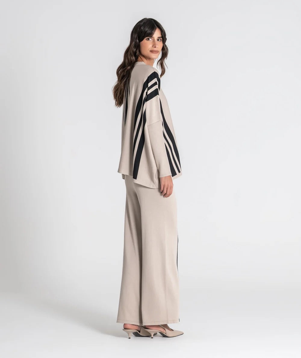 JERSEY OVERSIZE RAYAS BEIGE