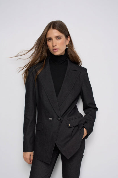 BLAZER DE DENIM NEGRO