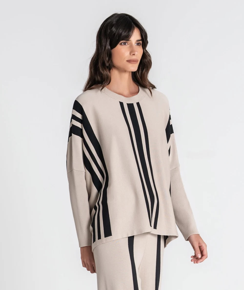 JERSEY OVERSIZE RAYAS BEIGE