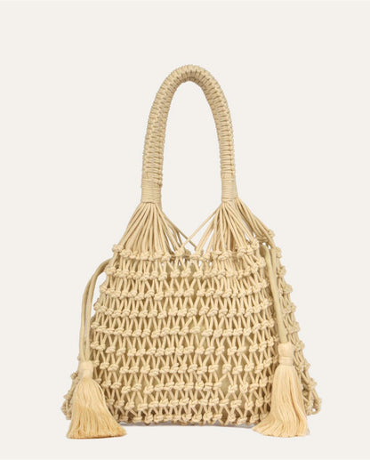 BOLSO PEQUEÑO CALADO ALGODÓN BEIGE