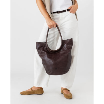 BOLSO DE HOMBRO MARRIOTT DE PIEL MARRÓN OSCURO