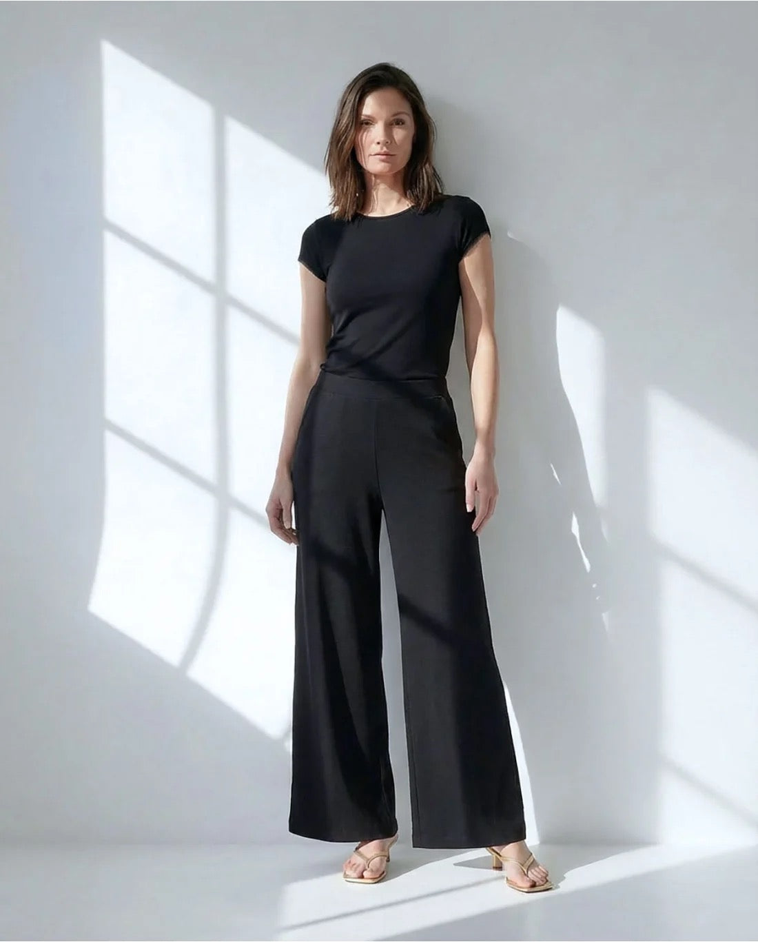 PANTALÓN ANCHO ELÁSTICO NEGRO