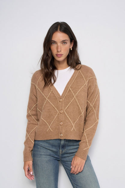 CARDIGAN CON LUREX MARRÓN