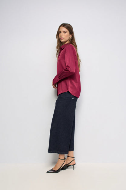 CAMISA SATINADA ROJO