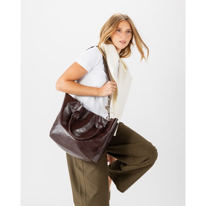BOLSO DE MANO BELOIT DE PIEL MARRÓN OSCURO
