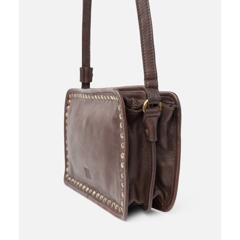 BANDOLERA ROCKWALL DE PIEL MARRÓN OSCURO