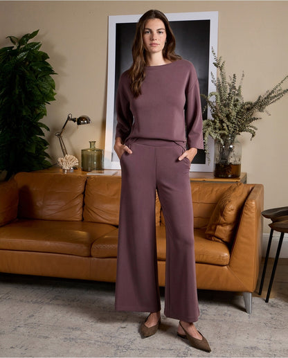 PANTALÓN ANCHO DE MODAL SIN CIERRE ARANDANO