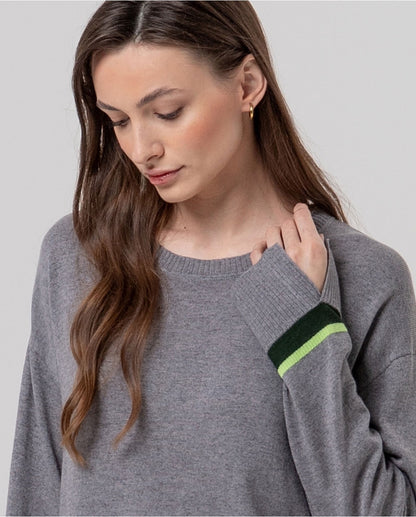 JERSEY DE CUELLO REDONDO EN PUNTO DE ALGODÓN MELAN