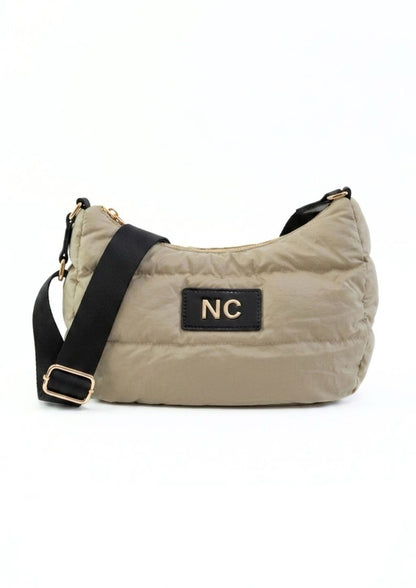 BANDOLERA OVALDA ACOLCHADA PUFFY ULTRALIGERA BEIGE