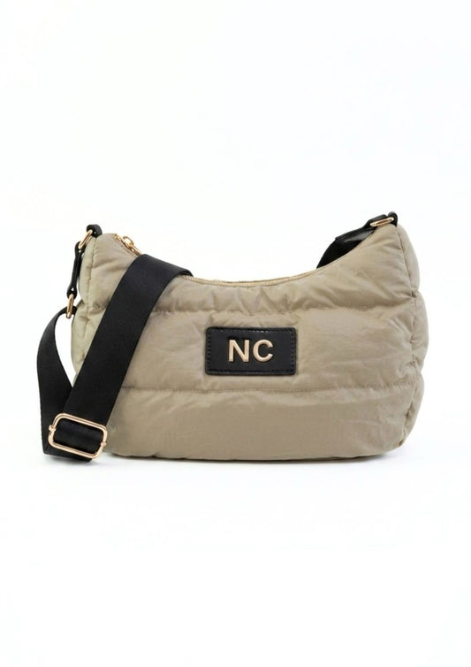 BANDOLERA OVALDA ACOLCHADA PUFFY ULTRALIGERA BEIGE