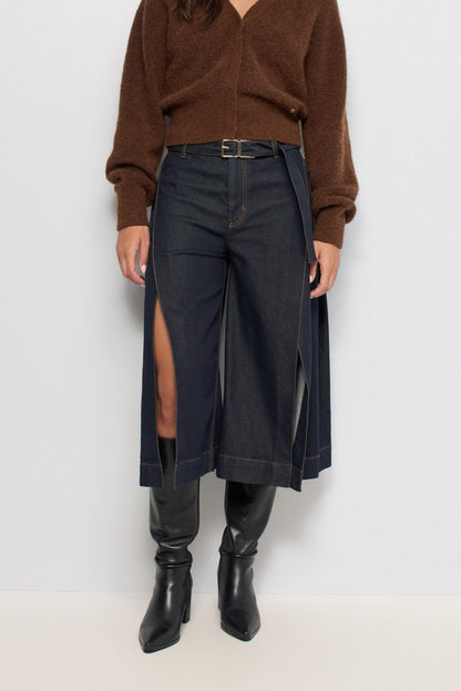 PANTALONES CHINO CROPPED WIDE CON ABERTURAS