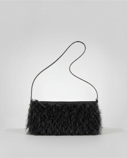 BOLSO BAGUETTE DE PELO NEGRO