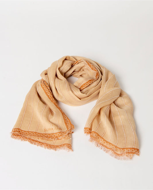 PAÑUELO FLORAL LIGERO CAMEL CLARO