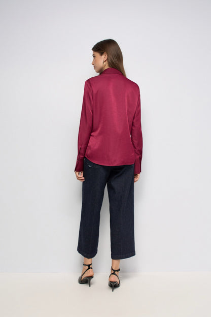 CAMISA SATINADA ROJO