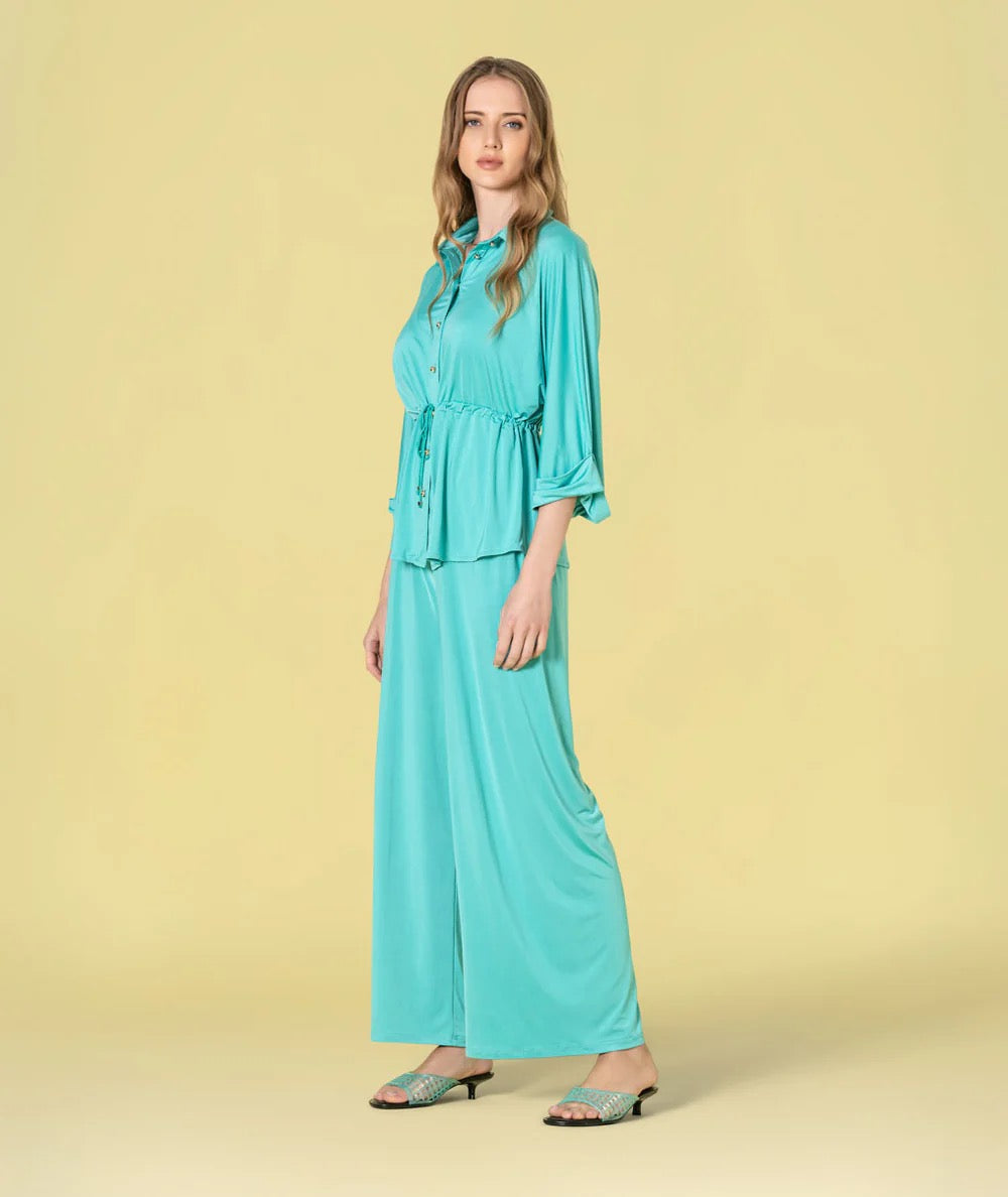 PANTALÓN CINTURA ELÁSTICO VERDE JADE