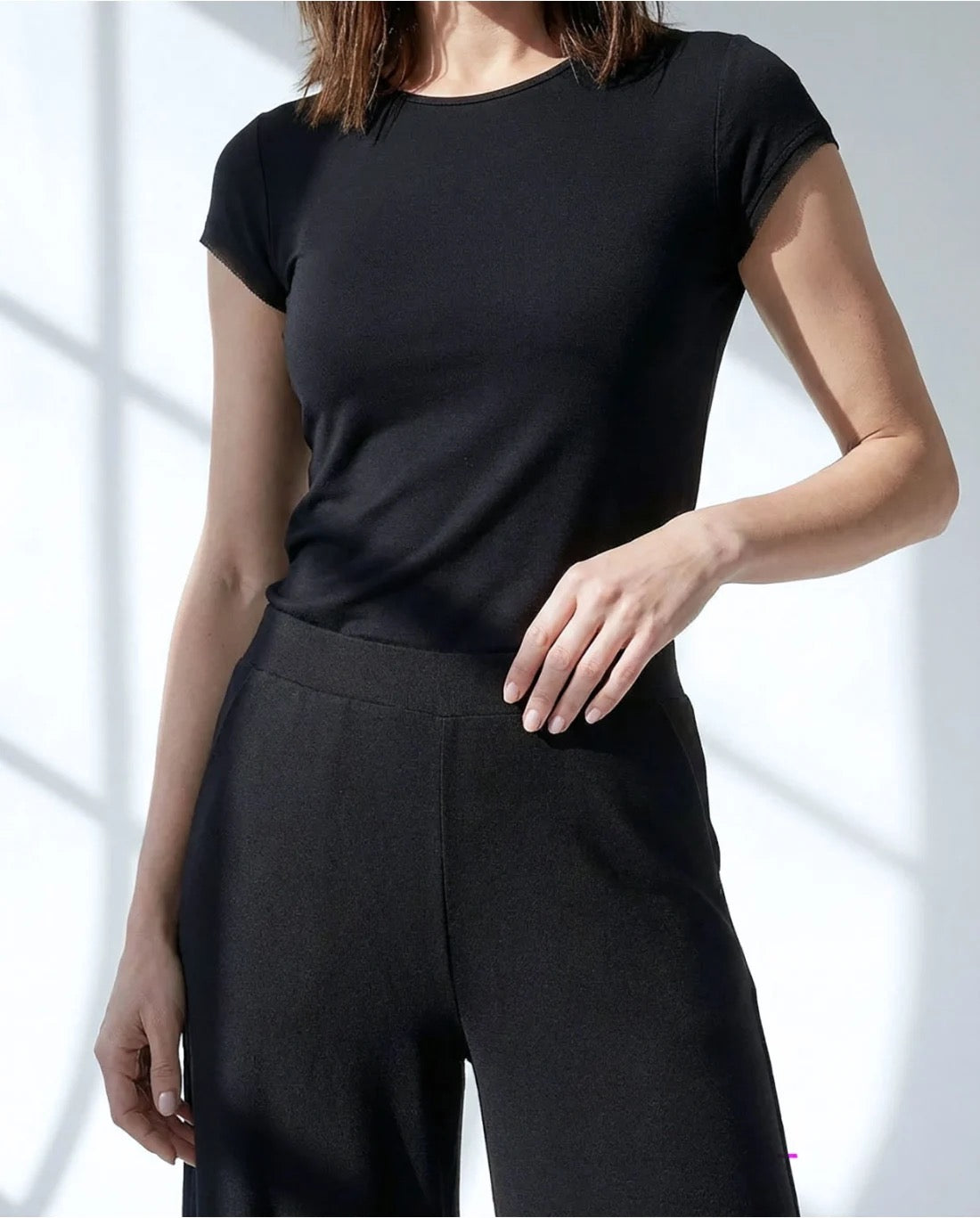 PANTALÓN ANCHO ELÁSTICO NEGRO