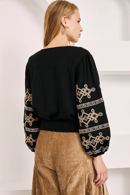 BLUSA MAO CENEFAS NEGRO