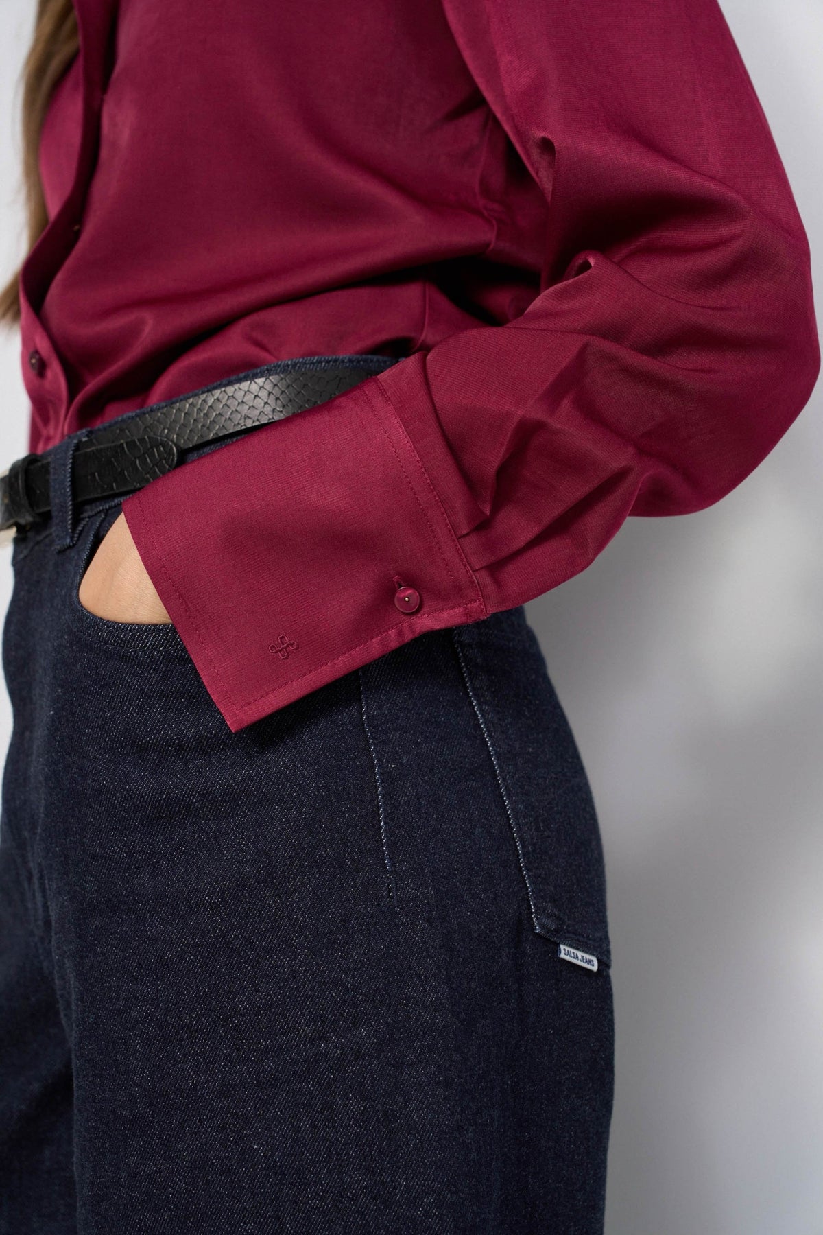 CAMISA SATINADA ROJO