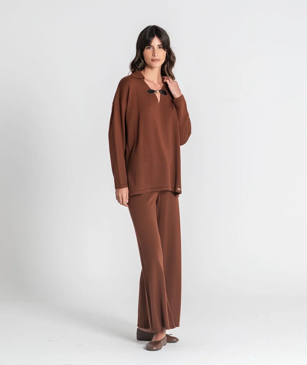 PANTALÓN DE PUNTO CARAMELO
