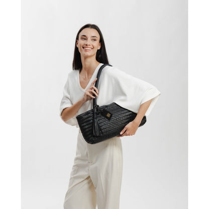 BOLSO DE HOMBRO PERKINS DE PIEL NEGRO